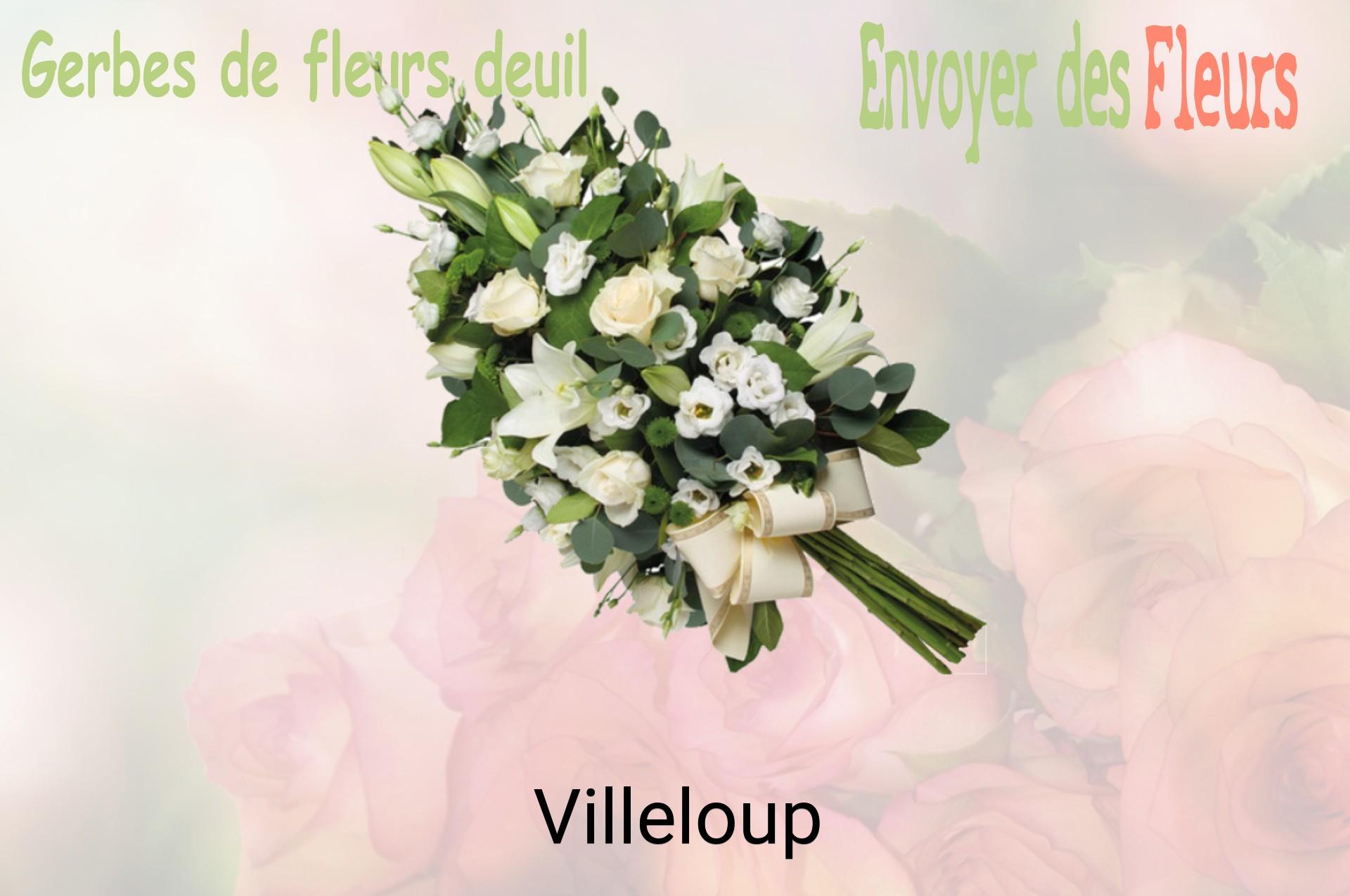 Gerbe de fleurs de deuil livrée à Villeloup